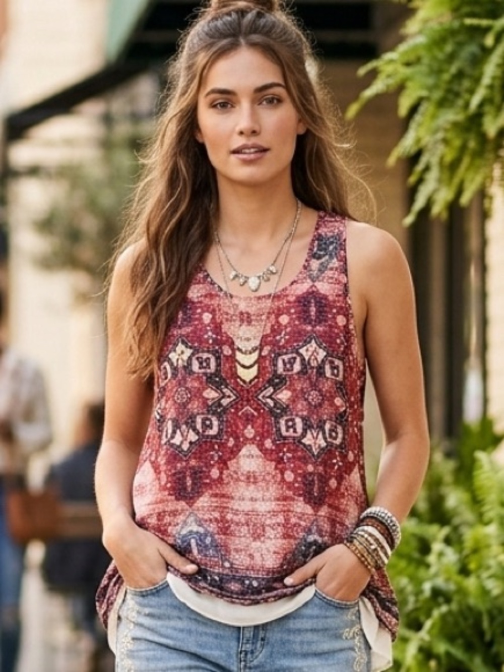 Japna Boho Aztec Print Tank